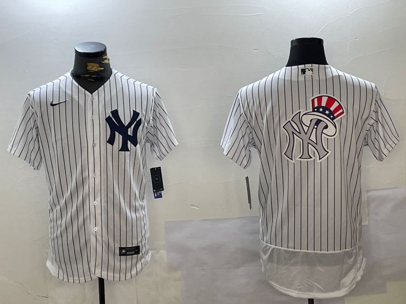 Men New York Yankees Blank White stripe Elite 2024 Nike MLB Jersey style 10169->new york yankees->MLB Jersey